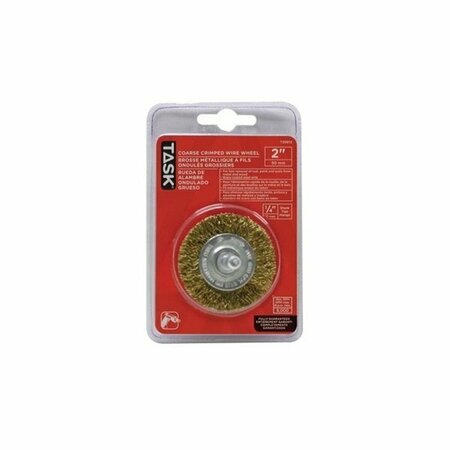 TASK TOOLS Wheel Wire Mtl 2in 1/4in Shnk T25612